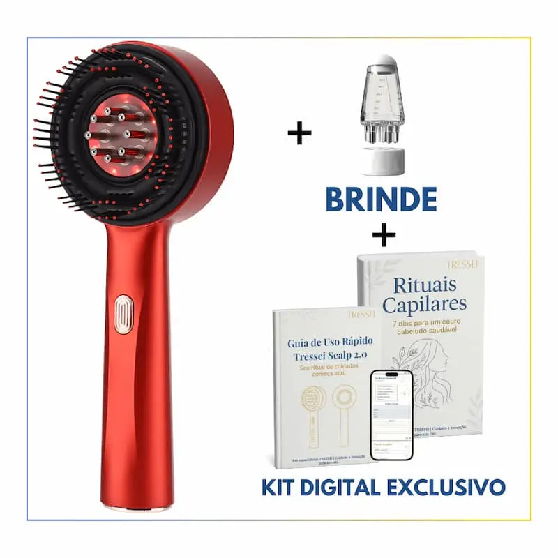 Escova Massageadora Capilar + Kit Crescimento Capilar Completo