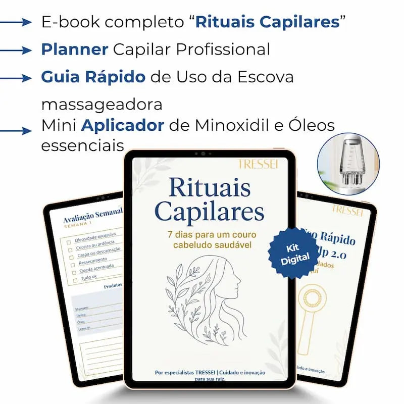 Escova Massageadora Capilar + Kit Crescimento Capilar Completo