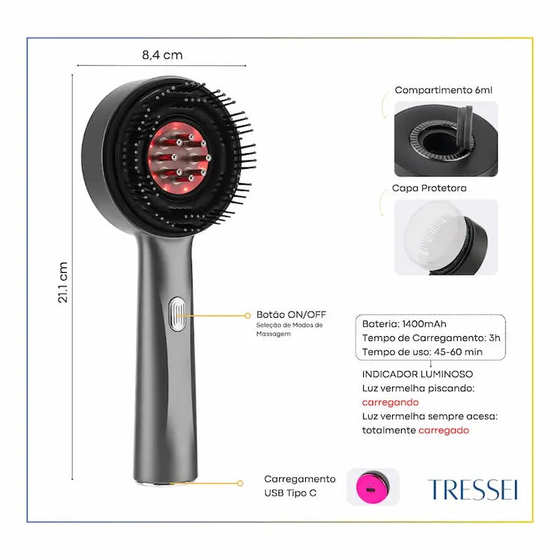Escova Massageadora Capilar + Kit Crescimento Capilar Completo