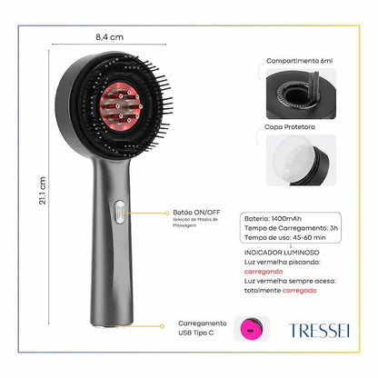 Escova Massageadora Capilar + Kit Crescimento Capilar Completo